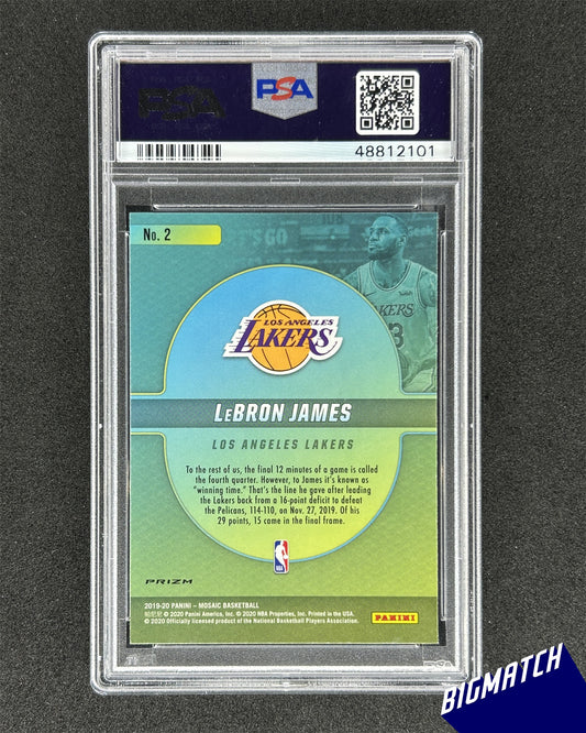 LEBRON JAMES - 2019 PANINI MOSAIC CENTER STAGE - PSA 9