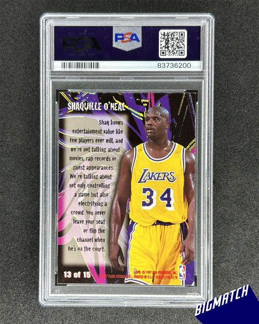 SHAQUILLE O'NEAL - 1996 FLEER THRILL SEEKERS - PSA 8