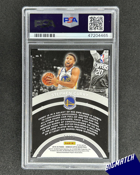 STEPHEN CURRY - 2019 PANINI DONRUSS OPTIC STAR GAZING PSA 9