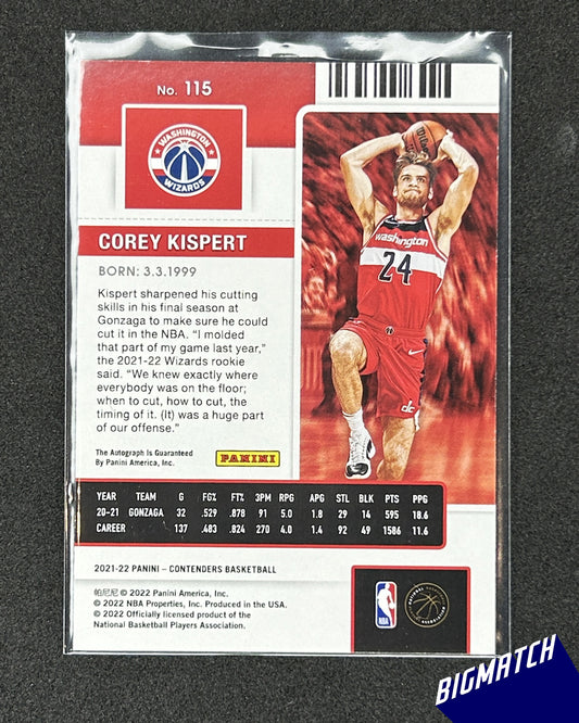 COREY KISPERT - 2021 PANINI CONTENDERS
