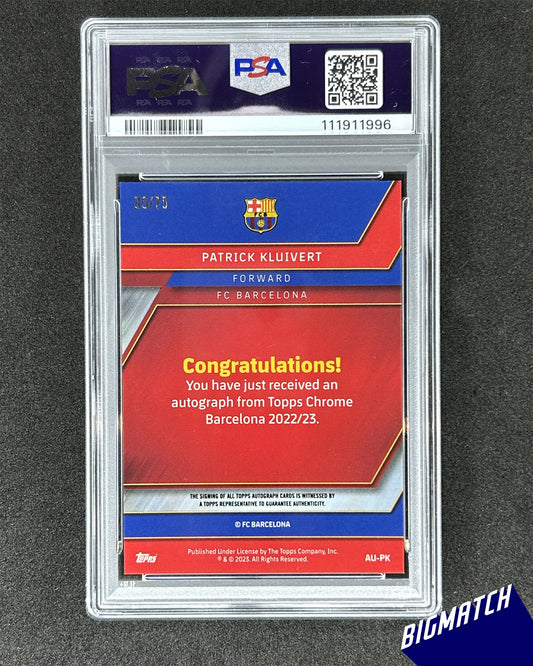 Patrick Kluivert -2022-23 TOPPS CHROME MES/CLUB AUTO-BLUE - PSA 9
