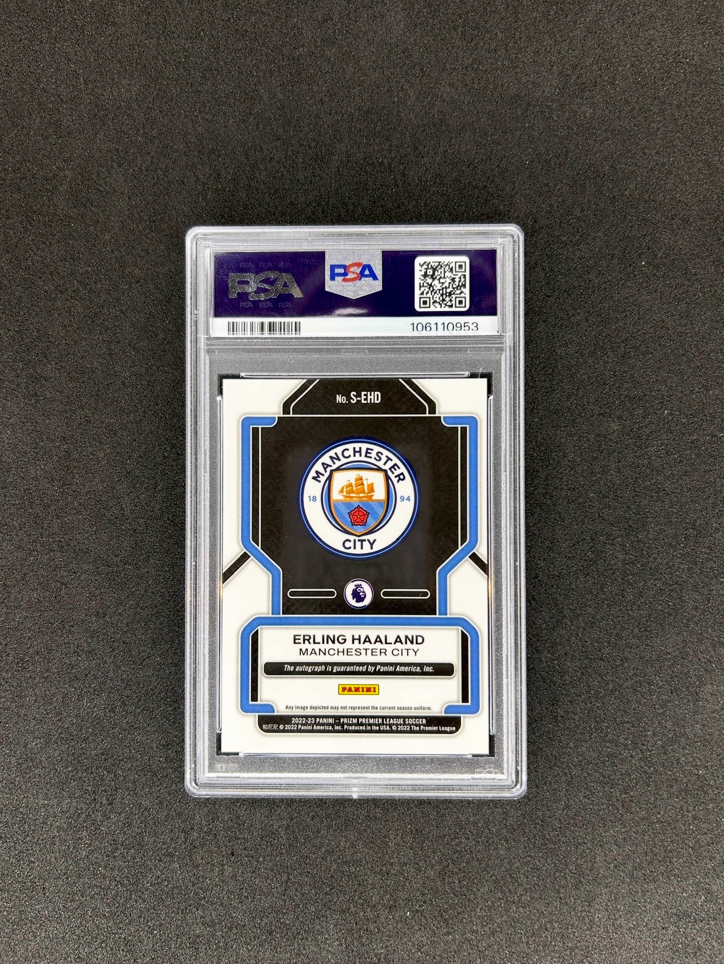 Erling Haaland - 2022-23 PANINI PRIZM PREMIER LEAGUE SIGNATURES - PSA 10