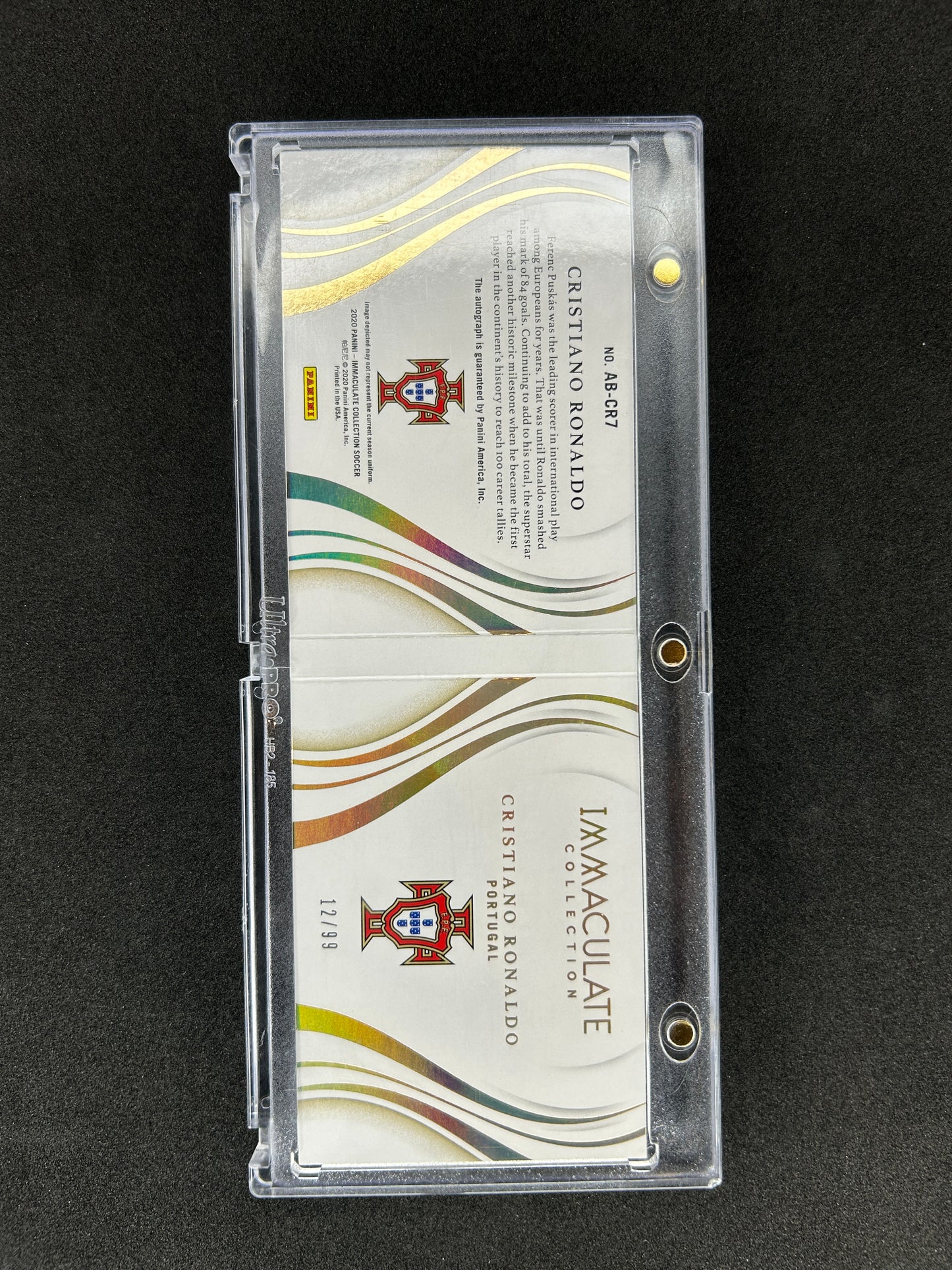 Cristiano Ronaldo - 2020 PANINI IMMACULATE COLLECTION ACR SIGNATURE