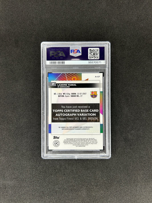 Lamine Yamal - 2023-24 TOPPS FINEST UEFA CLUB COMPETITIONS AUTOGRAPHS - PSA 10