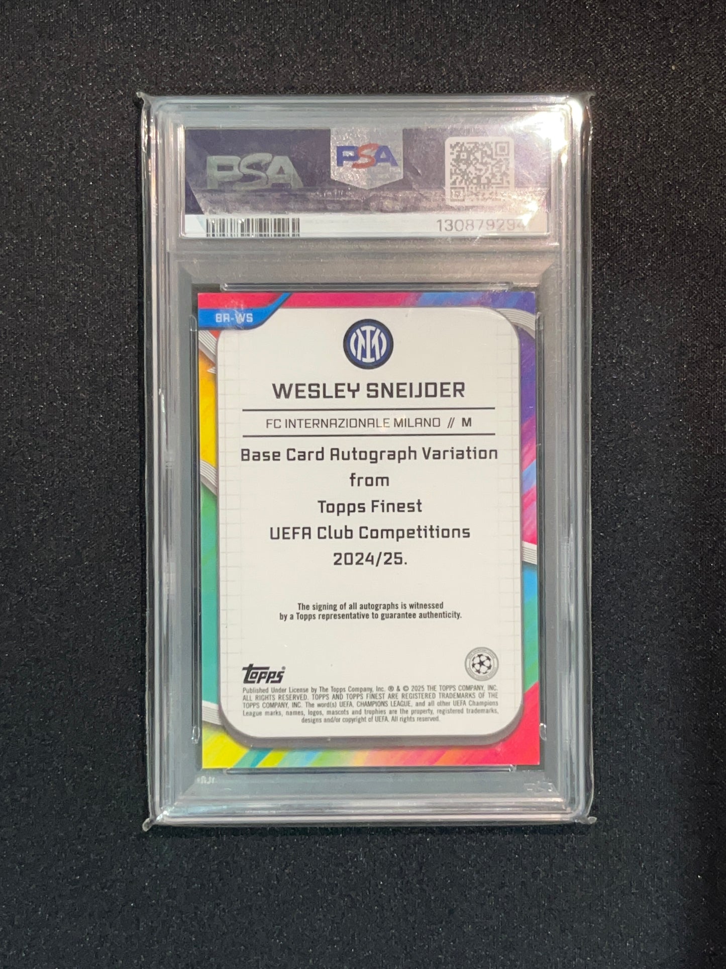 WESLEY SNEIJER - 2024/25 TOPPS FINEST UCC AUTO RED REFRACTOR /5 PSA 8 #BAWS