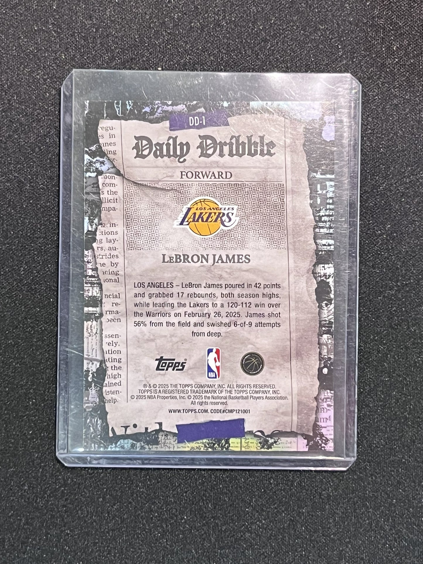 JAMES LEBRON - 2025 TOPPS DAILY DRIBBLE #DD-1