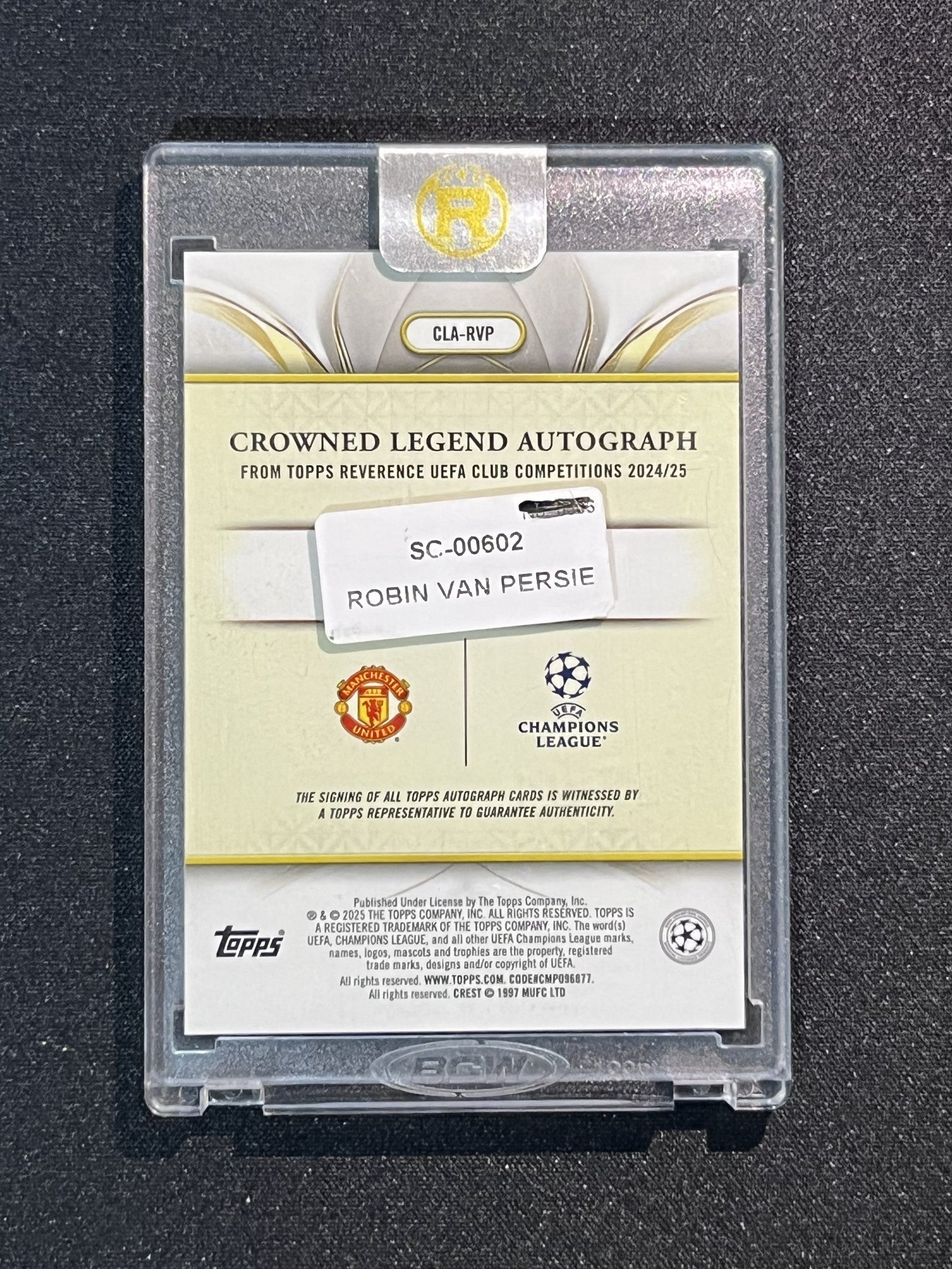 ROBIN VAN PERSIE - 2024/25 TOPPS CROWN LEGEND /50 #CLA-RVP AUTO