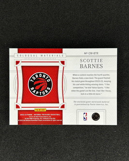 Scottie Barnes - 2022-23 PANINI National Treasures #CM-BTR /99 PATCH