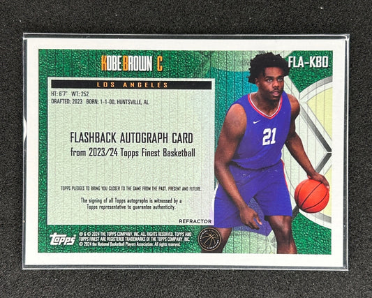 KOBE BROWN - 2024 TOPPS FINEST FLASHBACK AUTOGRAPH