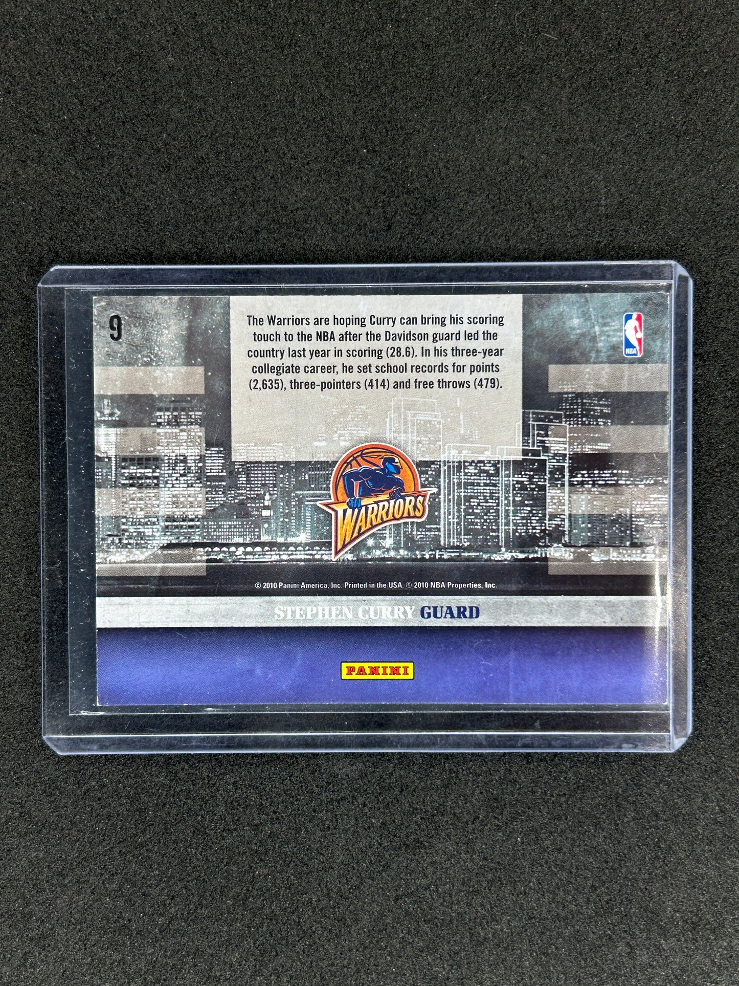STEPHEN CURRY - 2010 PANINI STUDIO SKYLINE GOLDEN STATE WARRIORS #9