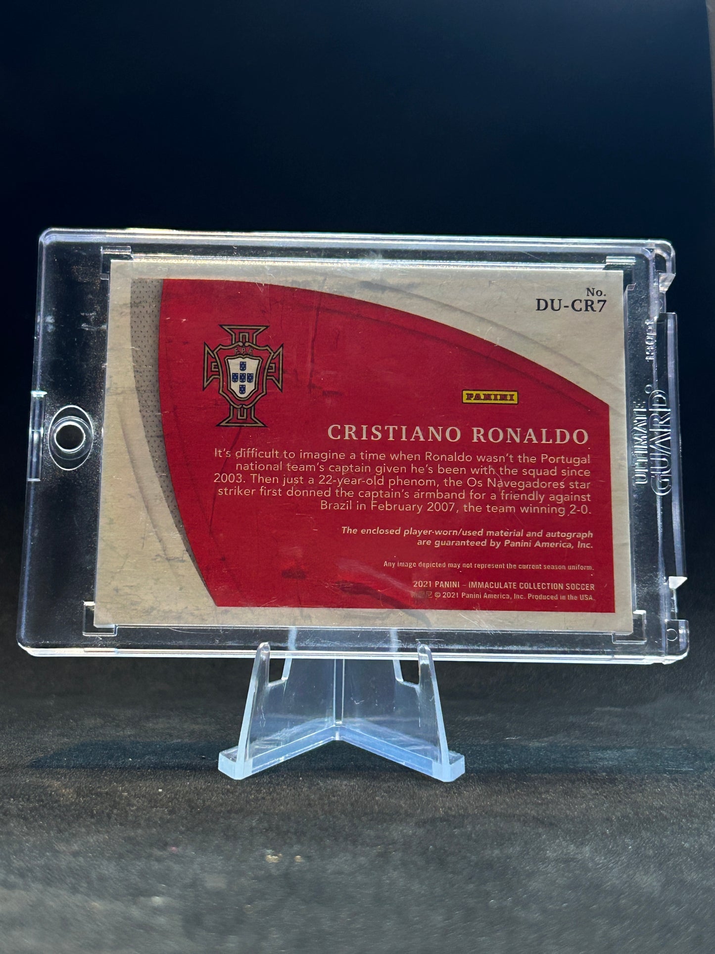 CRISTIANO RONALDO - 2021 PANINI IMMACULATE COLLECTION #DU-CR7 /7