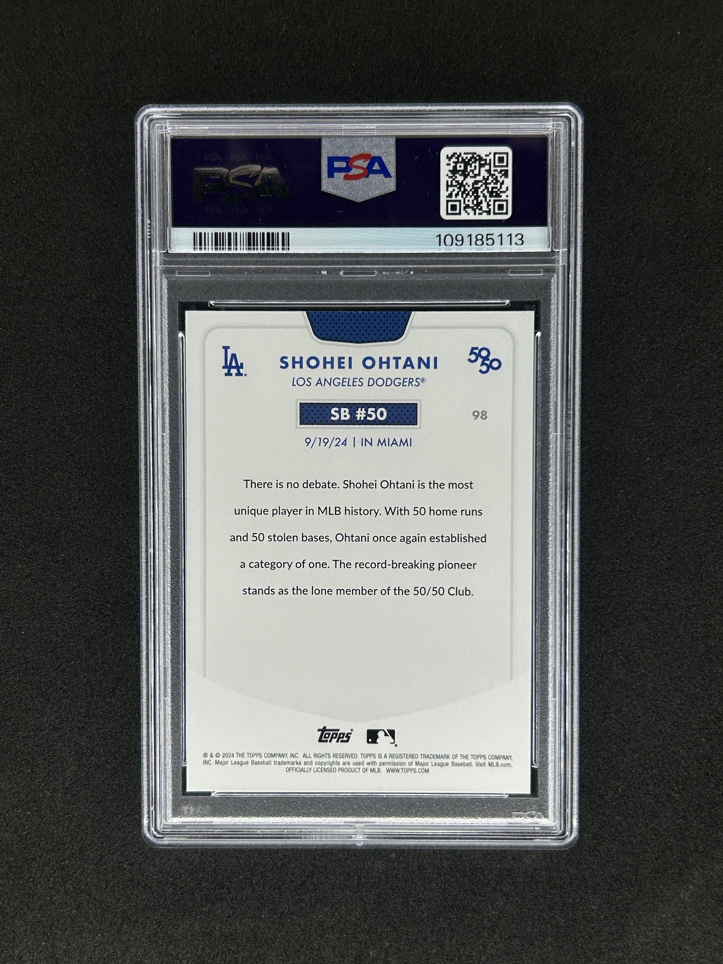 SHOHEI OHTANI - 2024 TOPPS 50/50 #98 PSA NM-MT 8