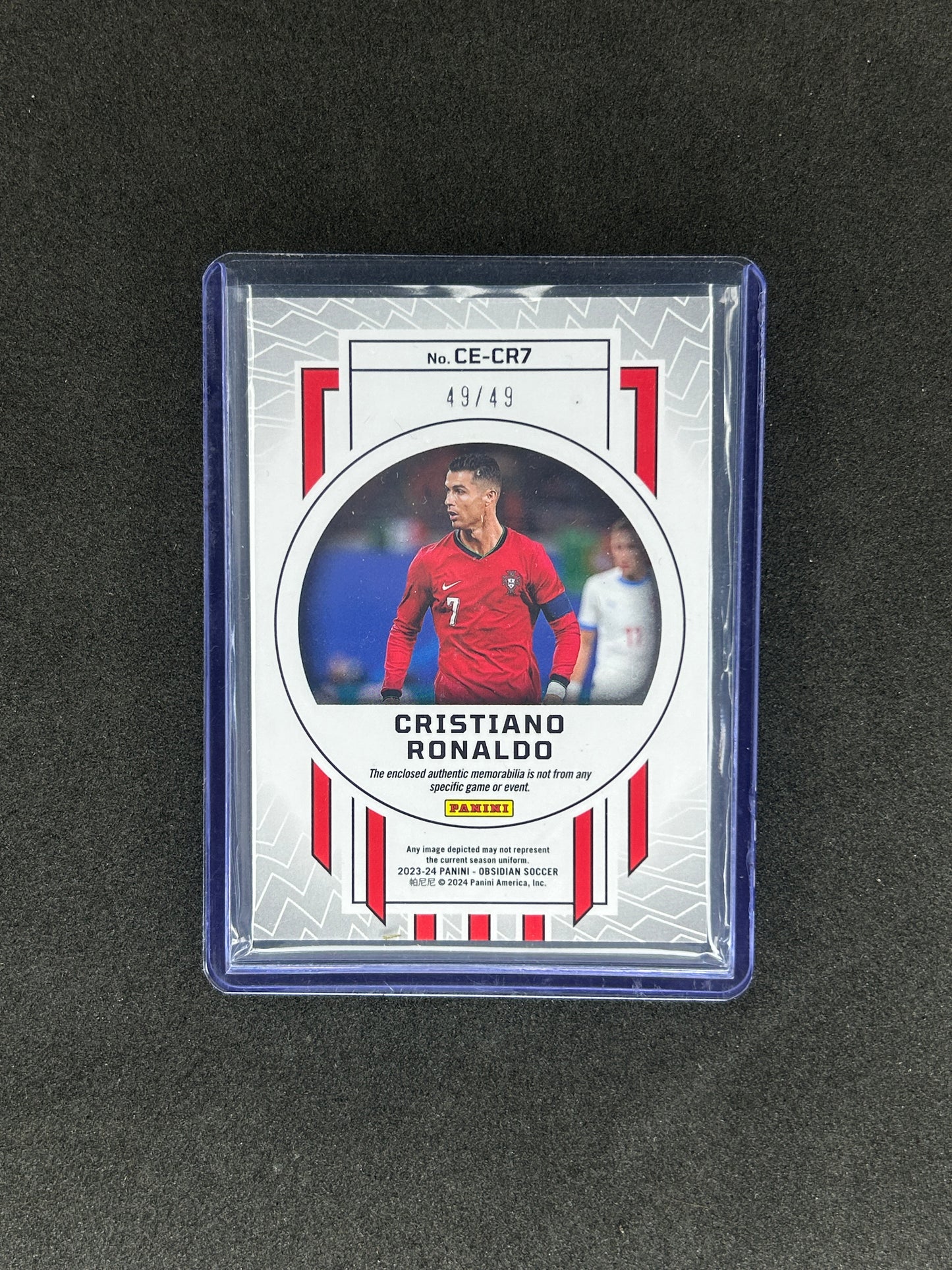 CRISTIANO RONALDO - 2023-24 PANINI OBSIDIAN CUTTING EDGE #CE-CR7 /49 PATCH