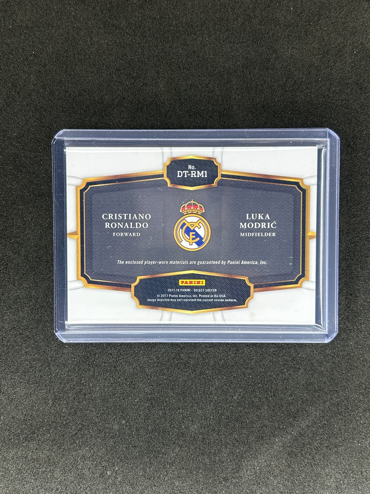 CRISTIANO RONALDO/LUKA MODRIC - 2017-18 PANINI SELECT #DT-RM1 PATCH