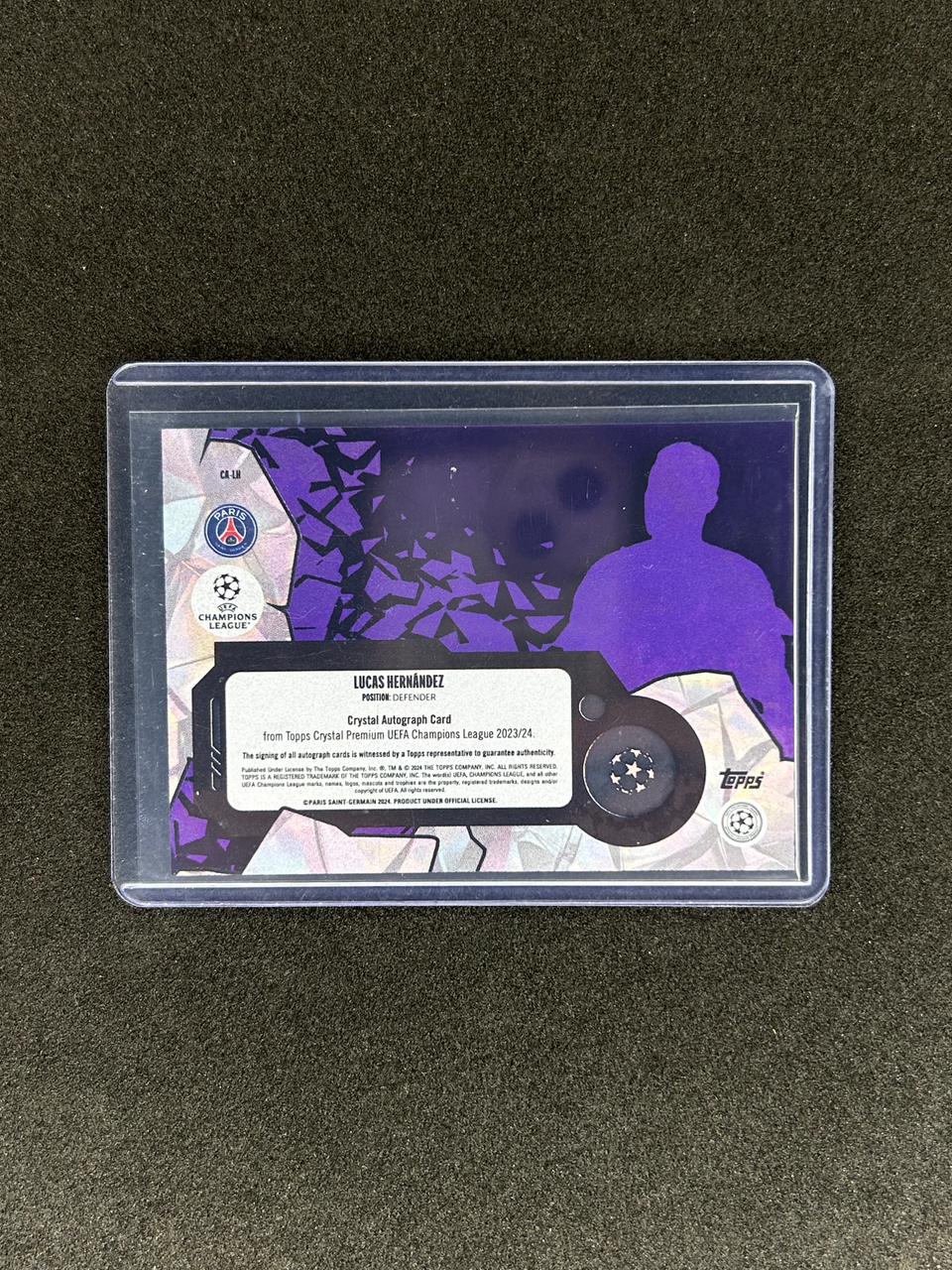 LUCAS HERNANDES - 2023-24 TOPPS CRYSTAL UCL PURPLE #CA-LH /99 AUTO