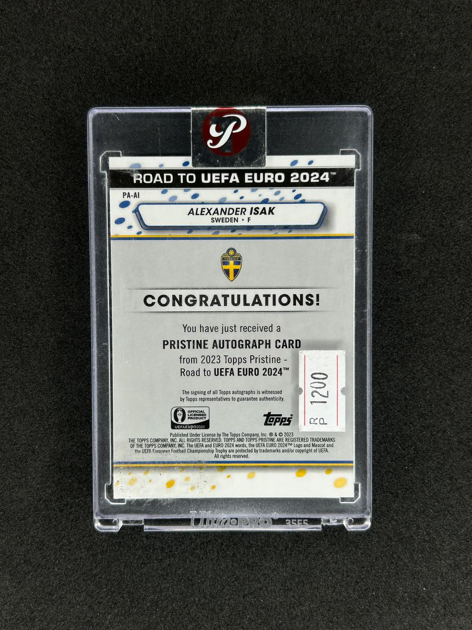ALEXANDER ISAK - 2024 TOPPS PRISTINE - SWEDEN - Autograph #PA-AI /25