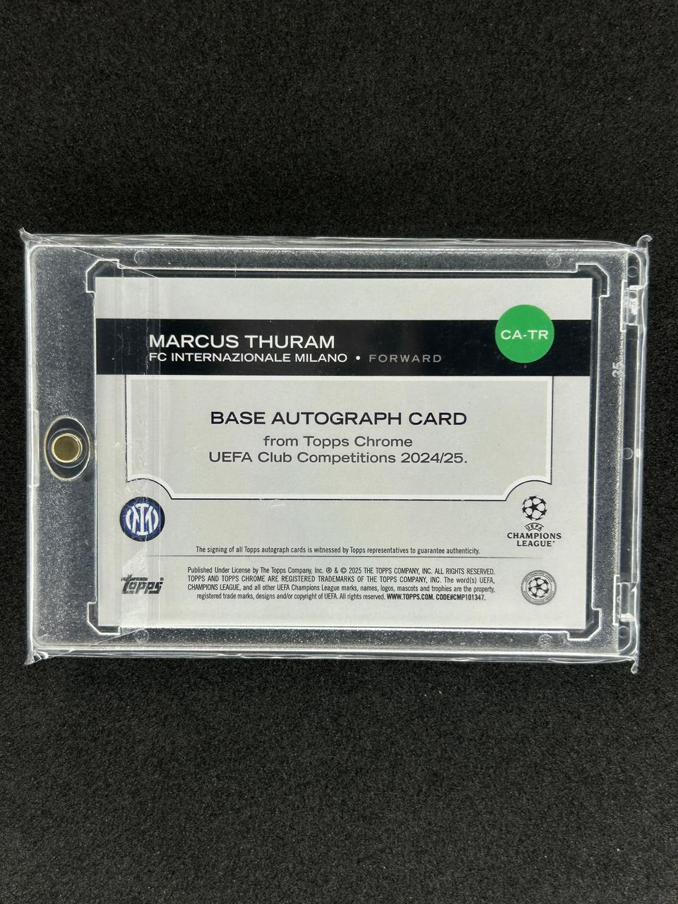 MARCUS THURAM - 2025 TOPPS CHROME UCL #CA-TR /199 AUTO