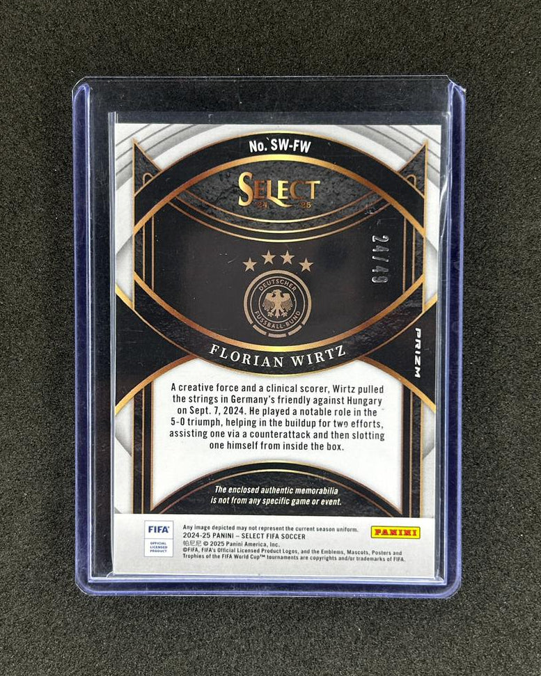 FLORIAN WIRTZ - 2024-25 PANINI SELECT FIFA PURPLE #SW-FW /49 PATCH