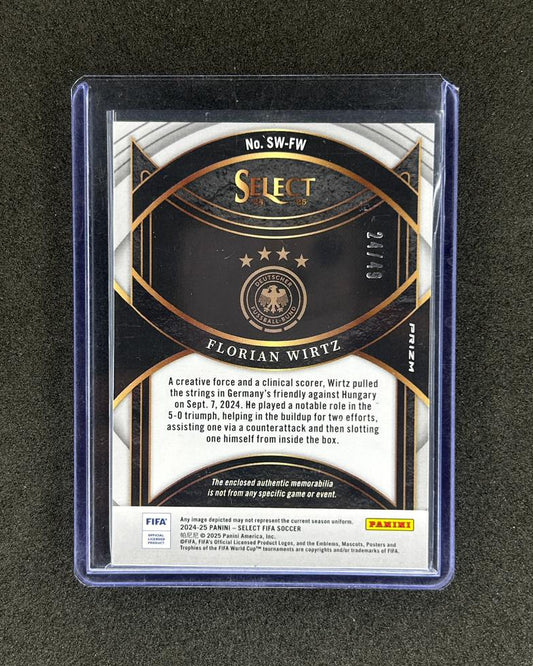 FLORIAN WIRTZ - 2024-25 PANINI SELECT FIFA PURPLE #SW-FW /49 PATCH