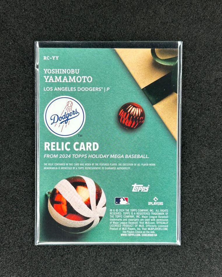 YOSHINOBU YAMAMOTO - 2024 TOPPS HOLIDAY MEGA RELIC CARD #RC-YY PATCH