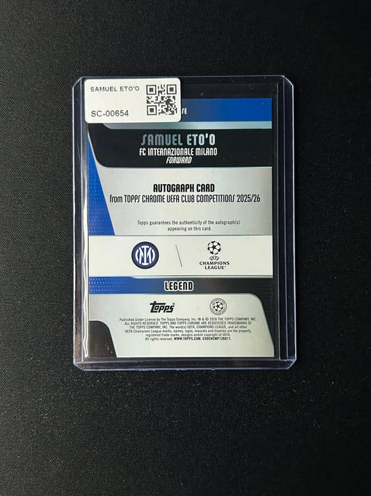 SAMUEL ETO'O - 2025/26 Topps Chrome CC Legends Auto Gold Geometric Refractor /50