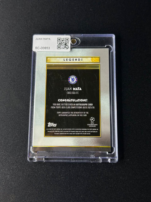 JUAN MATA - 2025/26 Topps Deco UEFA Legends Black Auto Autograph