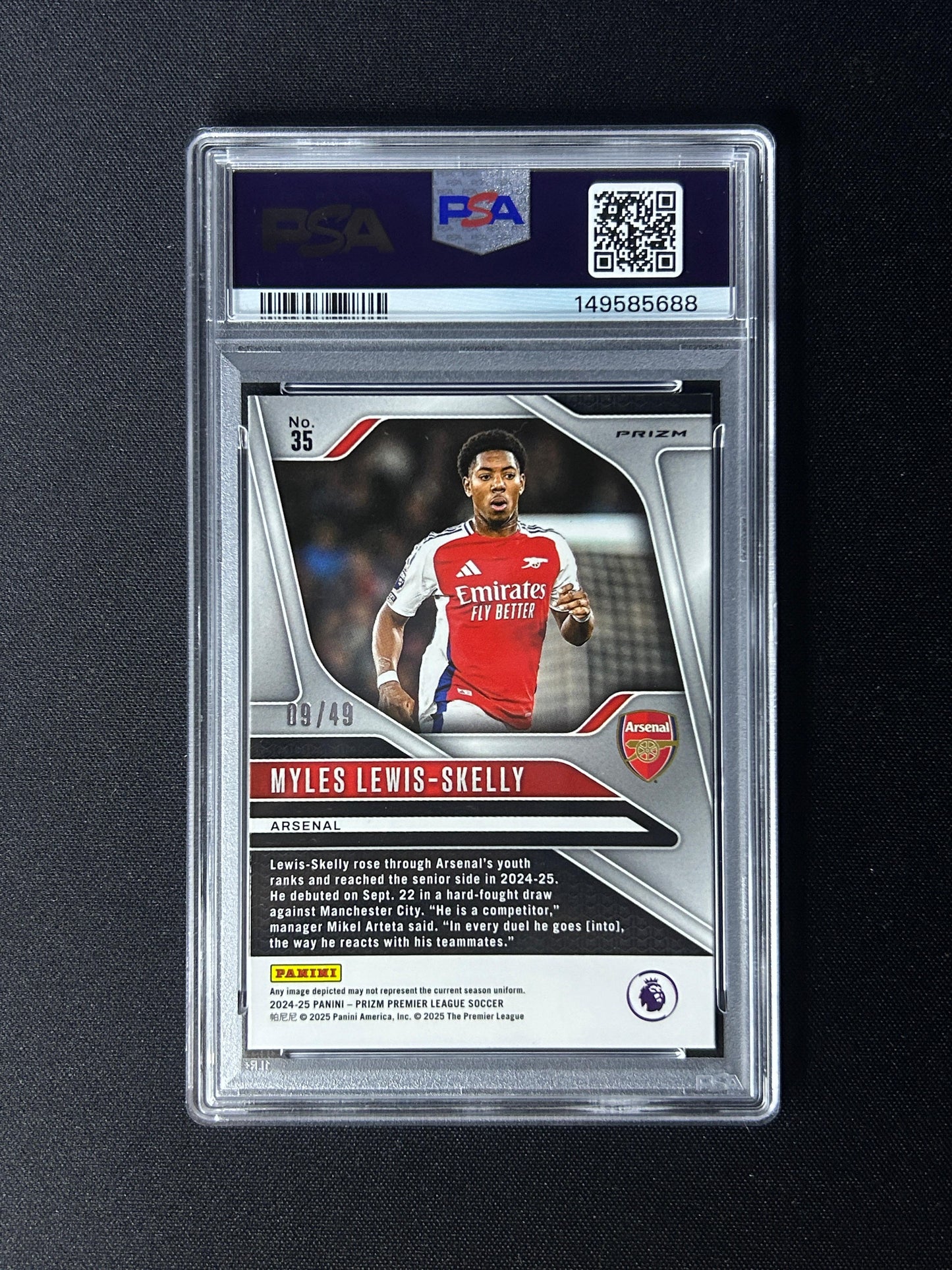 MYLE LEWIS SKELLY - 2024-25 PANINI PRIZM RED LAZER RC #35 /49 PSA 8