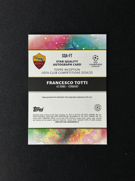 FRANCESCO TOTTI - 2024-25 TOPPS INCEPTION AUTO PURPLE #SQA-FT /25