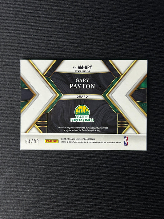 GARY PAYTON - 2022-23 PANINI SELECT #AM-GPY /99 AUTO PATCH