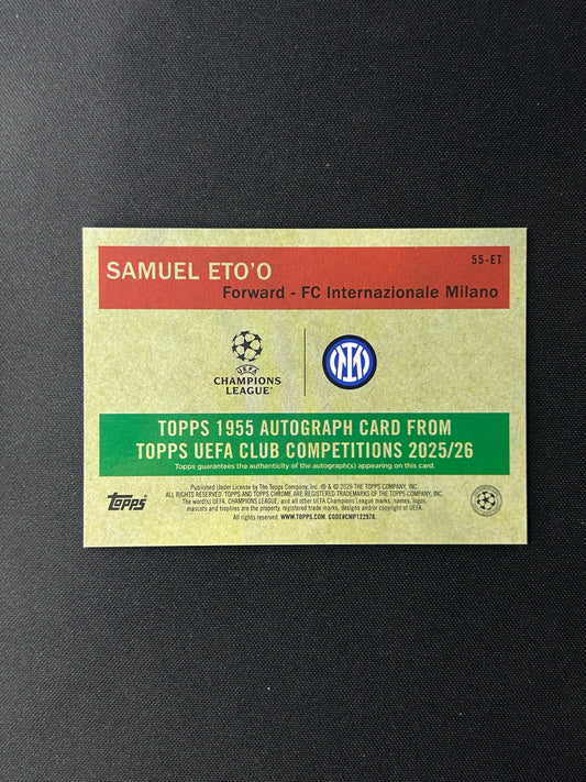 SAMUEL ETO'O - 2025/26 Topps Chrome Auto Refractor /25 #55-ET