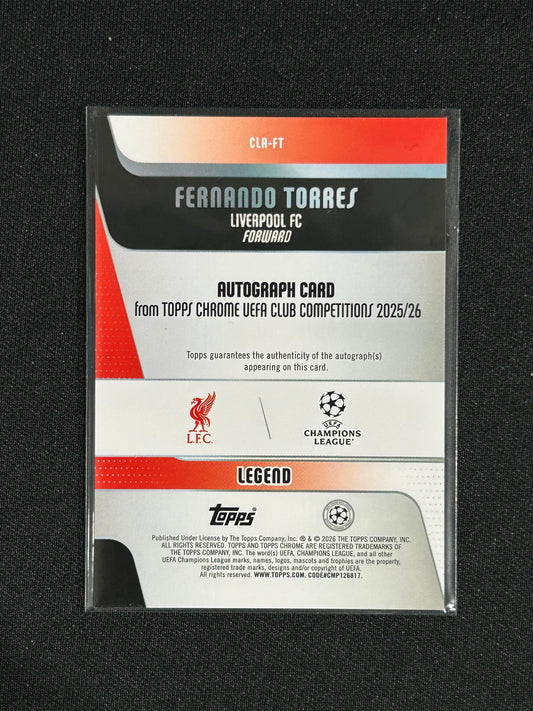 Fernando Torres - 2025/26 Topps Chrome UCC #CLR-FT /75 Auto Purple Lava - Liverpool FC