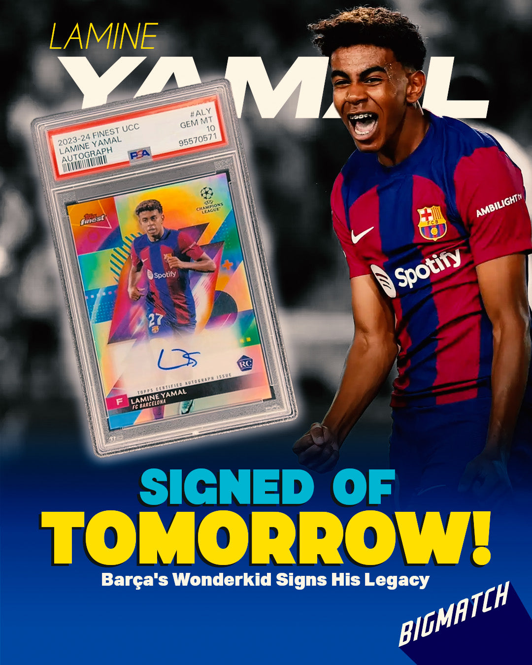 Lamine Yamal - 2023-24 TOPPS FINEST UEFA CLUB COMPETITIONS AUTOGRAPHS