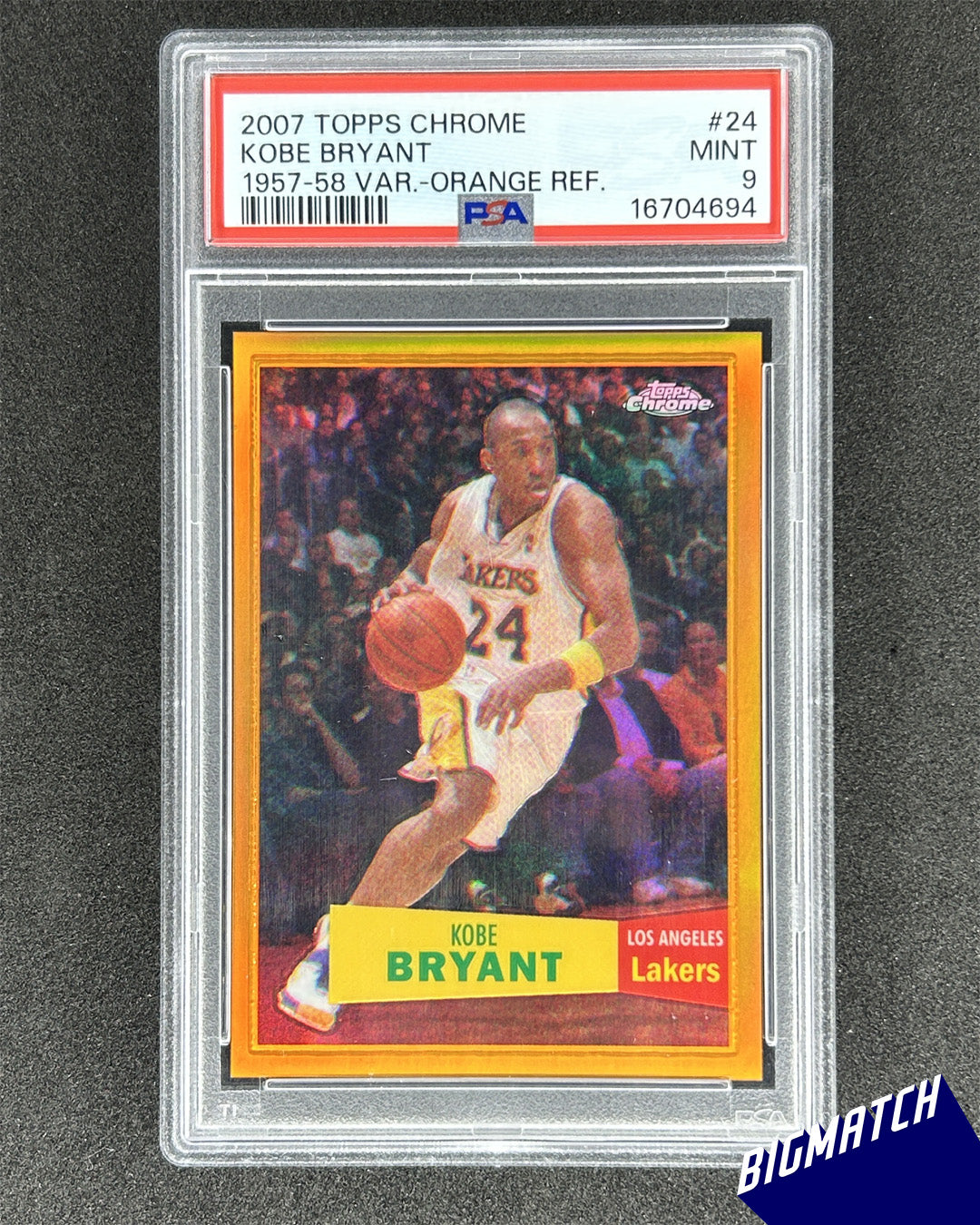 KOBE BRYANT - 2007 TOPPS CHROME 1957-58 VAR.-ORANGE REF.
