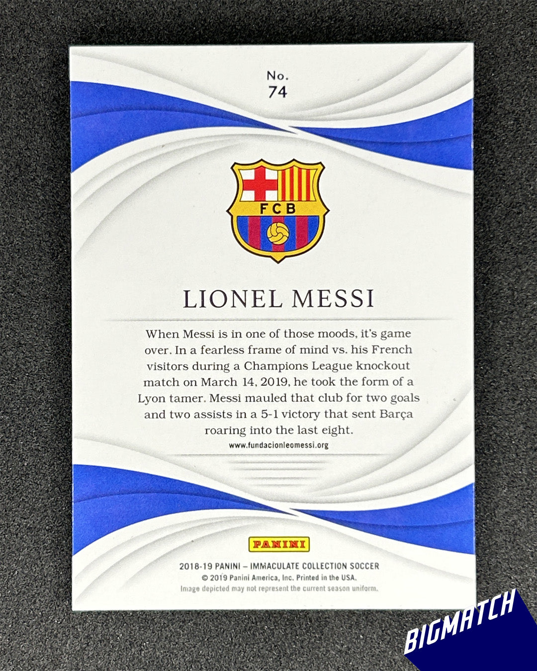 Lionel Messi - 2018 PANINI Immaculate Collection