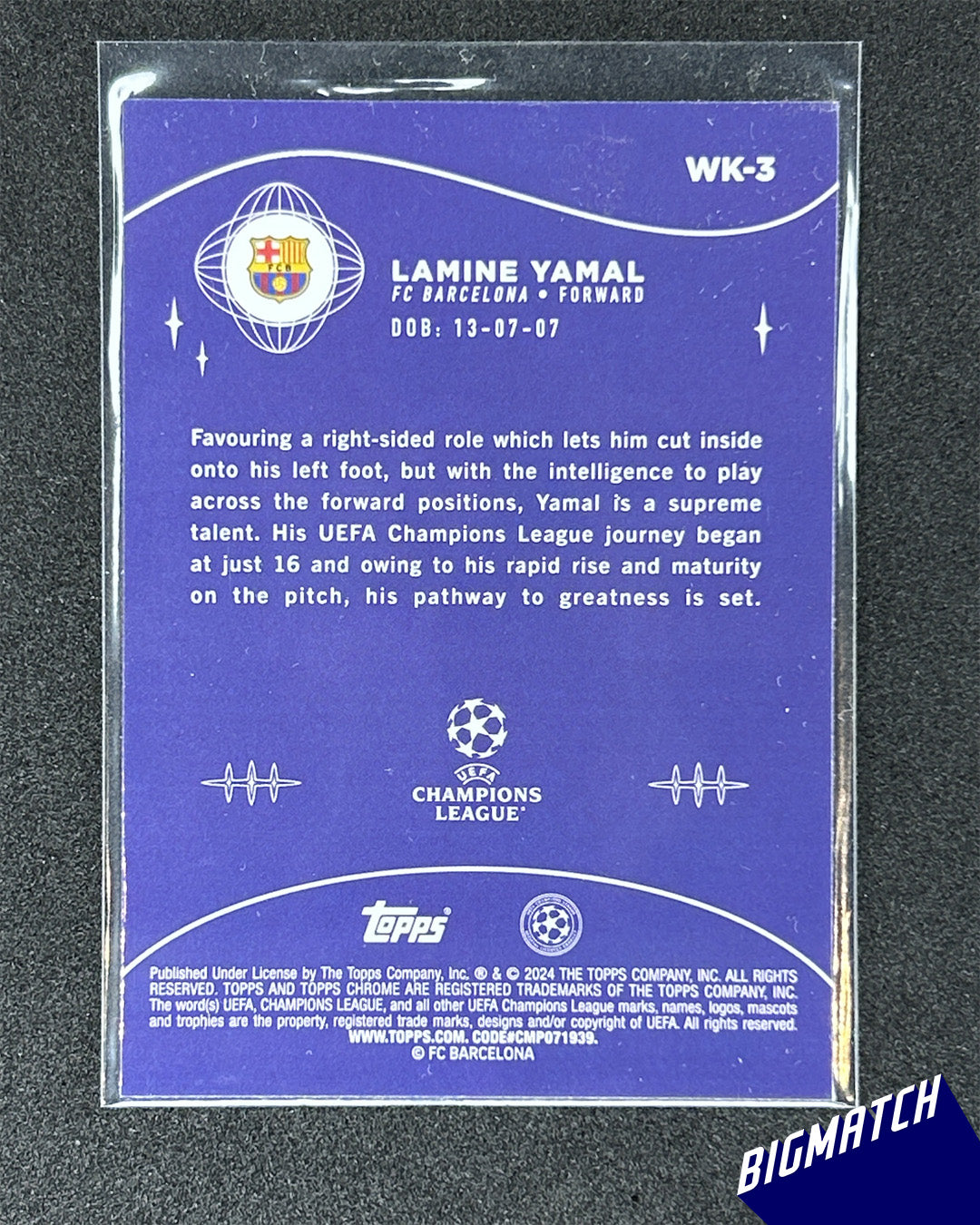 LAMINE YAMAL - 2024 TOPPS CHROME WONDERKIDS