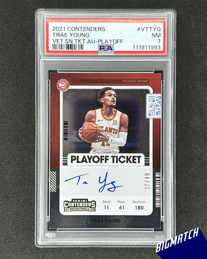 TRAE YOUNG - 2021 PANINI CONTENDERS BASKETBALL - #VTTYG PSA 7