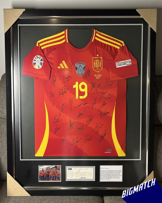 Spain National Team Signed Jersey – Framed Collector’s Tribute (UEFA Nations League Champions)