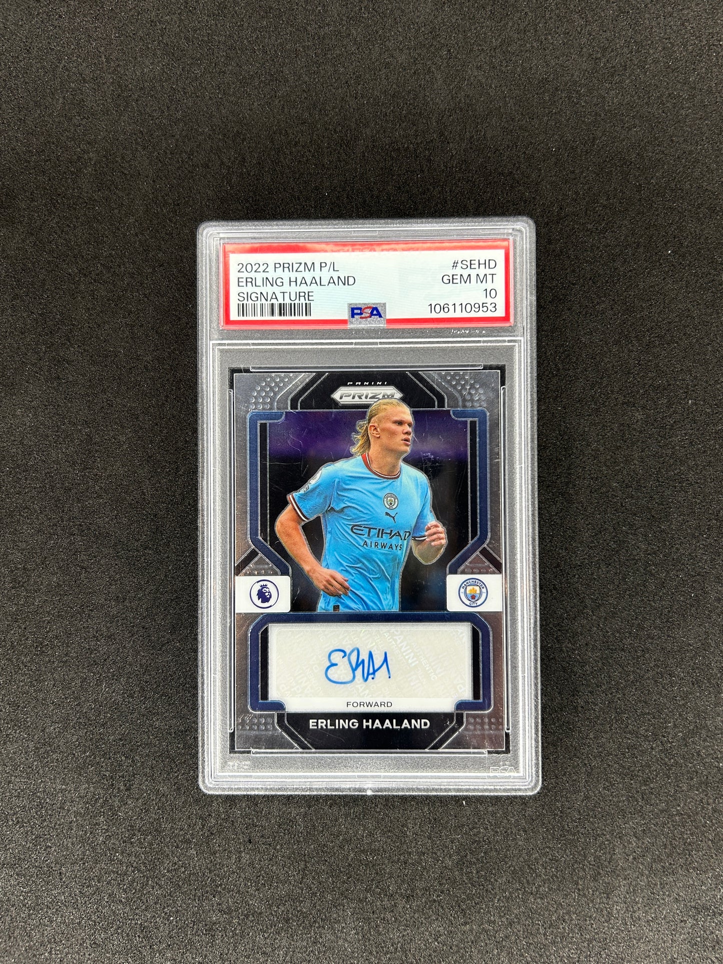 Erling Haaland - 2022-23 PANINI PRIZM PREMIER LEAGUE SIGNATURES - PSA 10