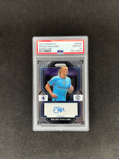 Erling Haaland - 2022-23 PANINI PRIZM PREMIER LEAGUE SIGNATURES - PSA 10