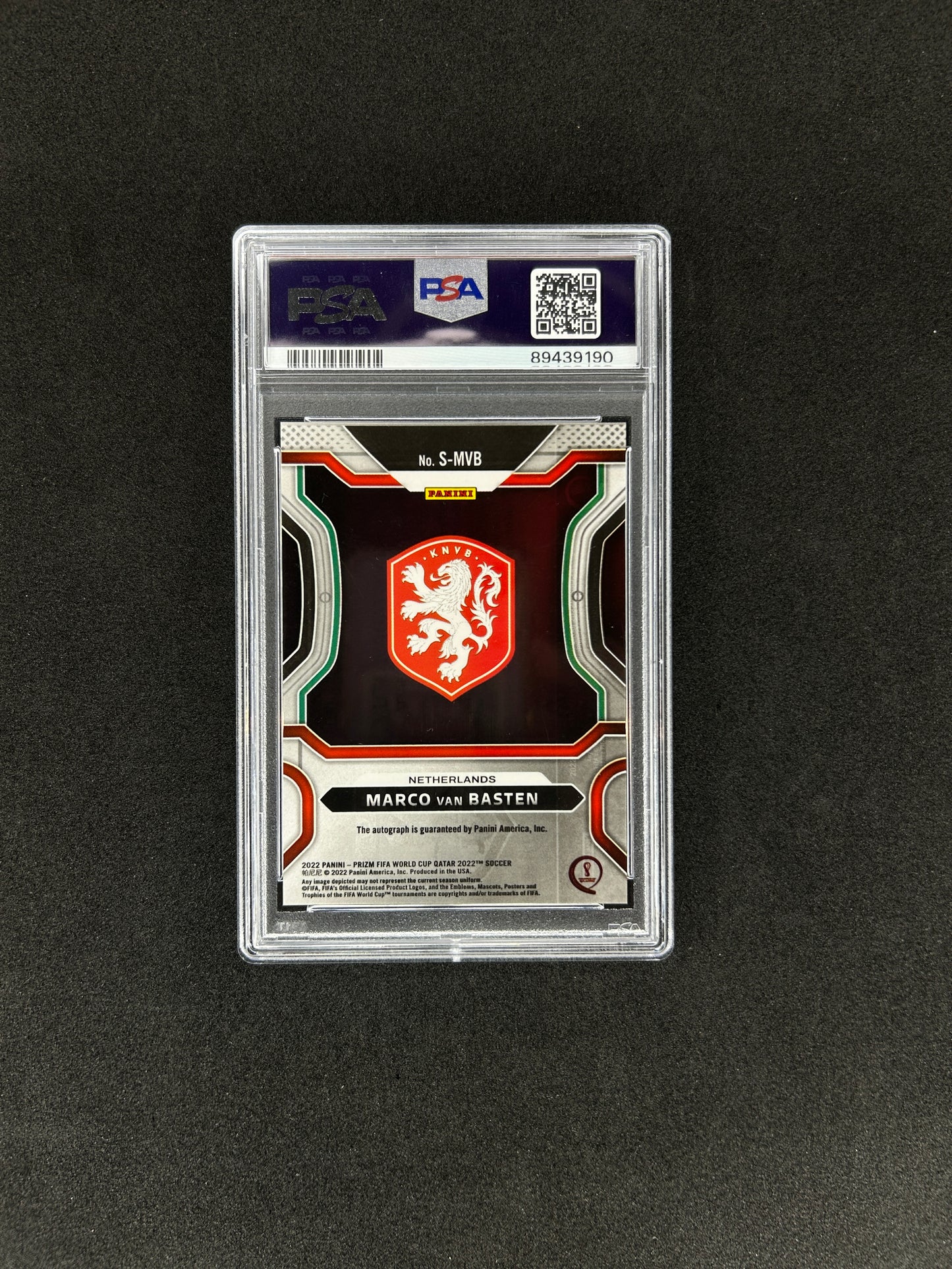 Marco van Basten - 2022 PANINI PRIZM WORLD CUP QATAR SIGNATURES - PSA 8