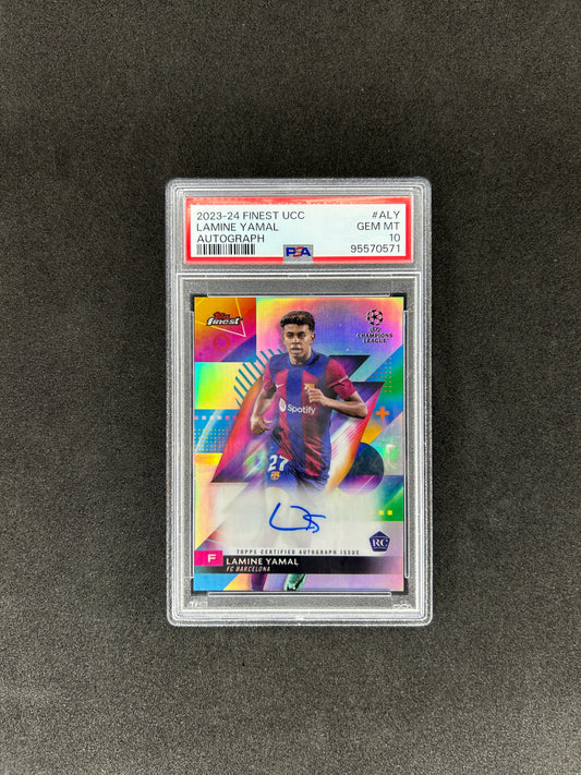 Lamine Yamal - 2023-24 TOPPS FINEST UEFA CLUB COMPETITIONS AUTOGRAPHS - PSA 10