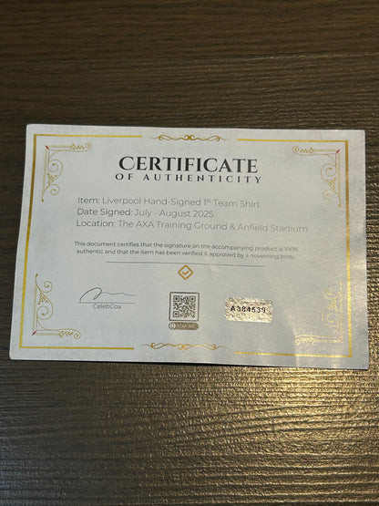 Liverpool Hand Signed Team Jersey Adidas 2025/2026