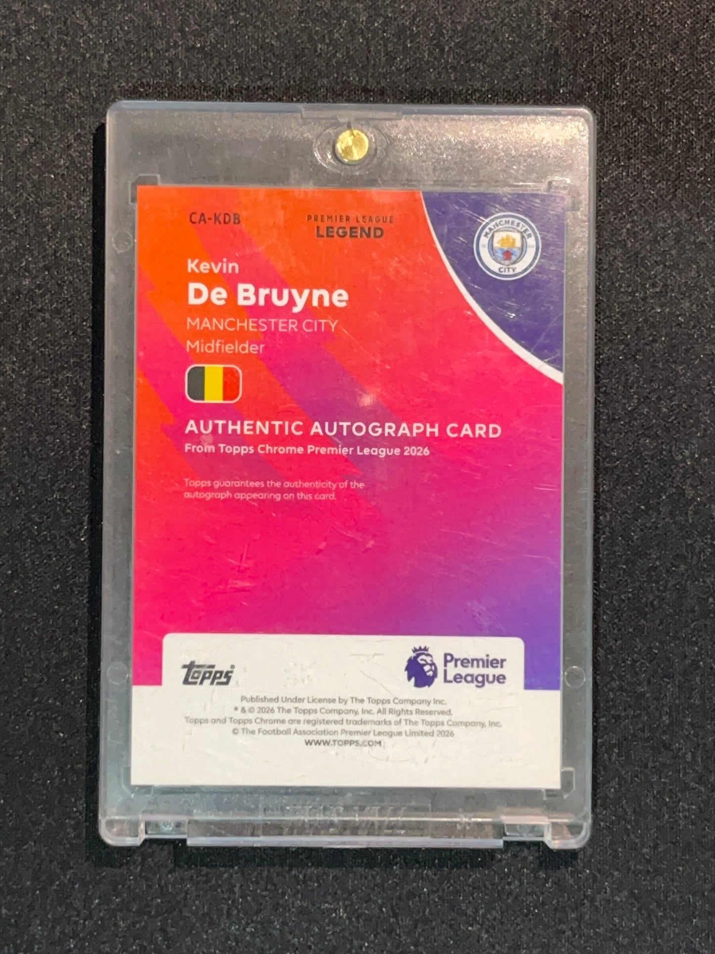 KEVIN DE BRUYNE - 2025/26 TOPPS CHROME  MAN CITY AUTO /50 #CA-KDB
