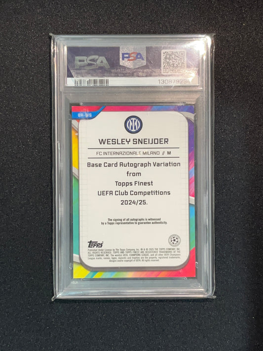 WESLEY SNEIJER - 2024/25 TOPPS FINEST UCC AUTO RED REFRACTOR /5  PSA 8 #BAWS