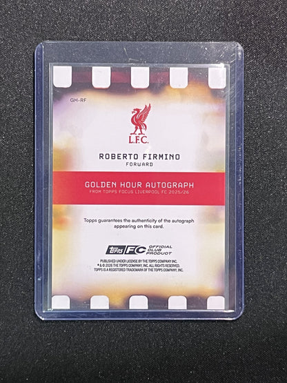 ROBERTO FIRMNO - 2025/26 TOPPS FOCUS LIVERPOOL AUTO GOLDEN HOUR CASEHIT #GH-RF