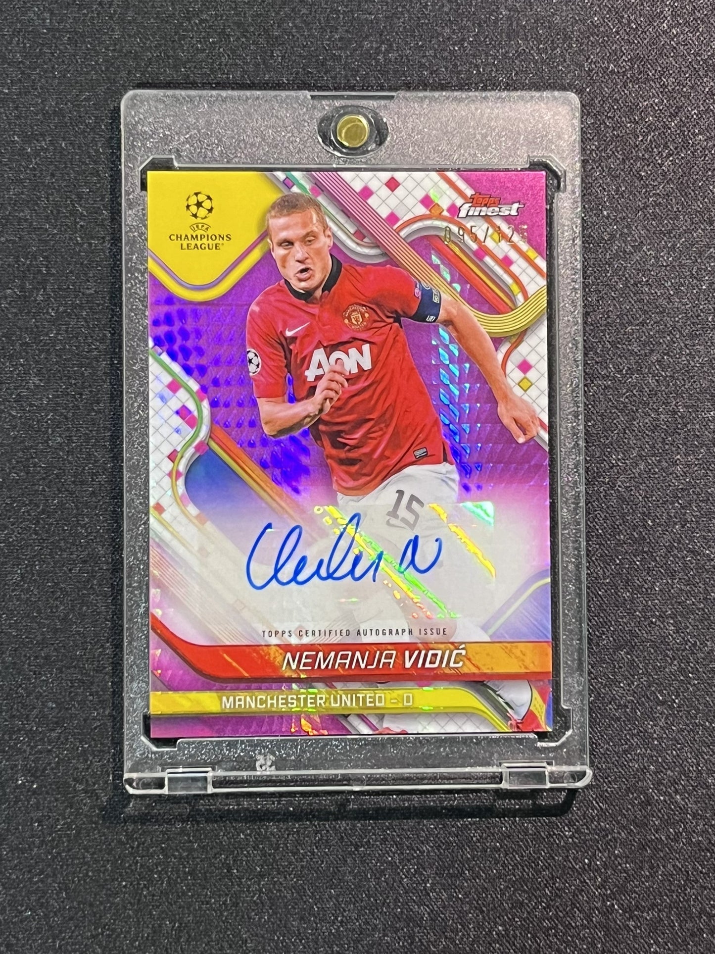 NEMANJA VIDIC - 2025 TOPPS FINEST PINK PRISM #BA-NV /125 AUTO