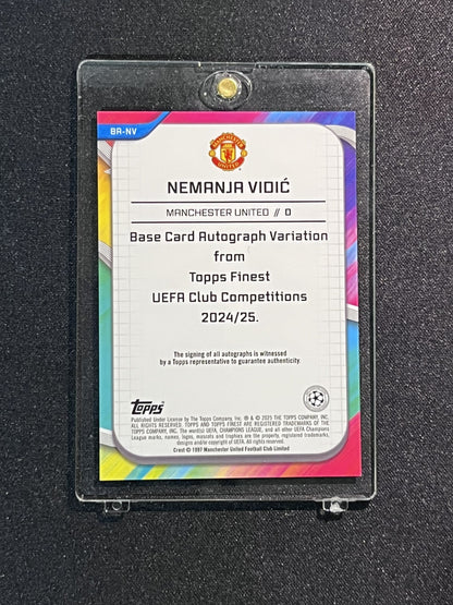 NEMANJA VIDIC - 2025 TOPPS FINEST PINK PRISM #BA-NV /125 AUTO