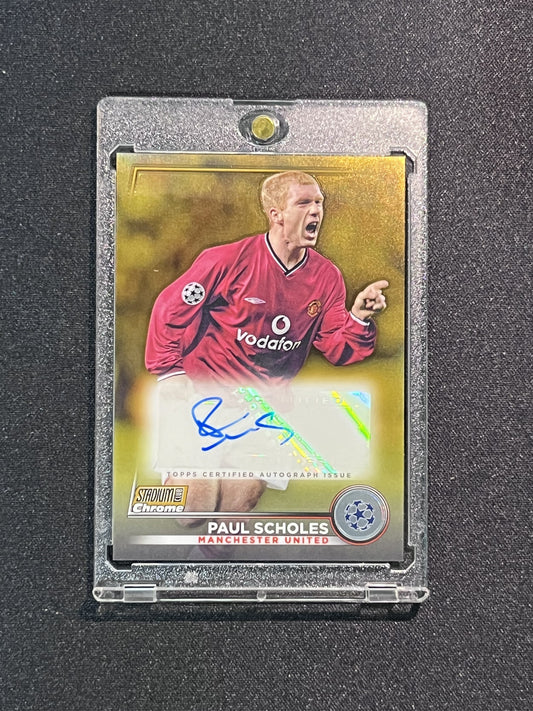 PAUL SCHOLES - 2023 TOPPS CHROME STADIUM CLUB /50 #CA-PS AUTO