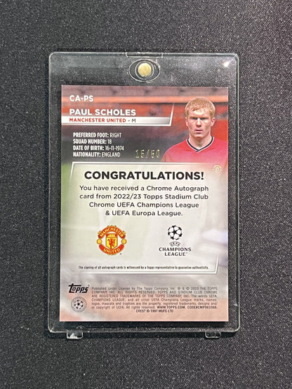 PAUL SCHOLES - 2023 TOPPS CHROME STADIUM CLUB /50 #CA-PS AUTO