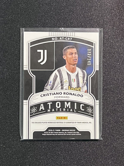 CRISTIAN RONALDO - 2020-21 PANINI OBSIDIAN ATOMIC MATERIAL #AT-CR7 /149 PATCH